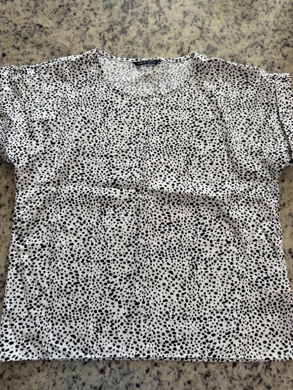 NWOT SHEIN White Blouse with Black Spot Print